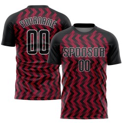 Maglia da calcio personalizzata Crimson Black-White Sublimation